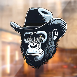 Autocollant Pour Fenêtre Gorilla Cowboy