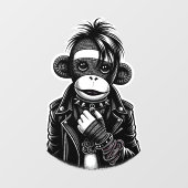 Autocollant Pour Fenêtre Goth Sock Monkey #01 (Feuille)