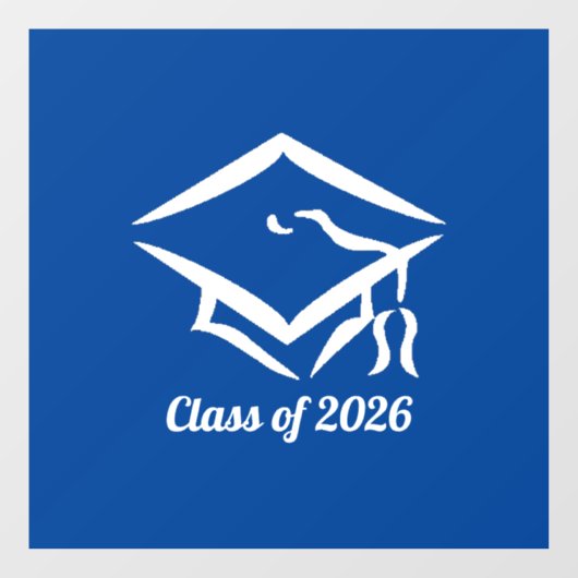 Autocollant Pour Fenêtre Graduation Class of 20?? BLUWHT Customize Year (Feuille)