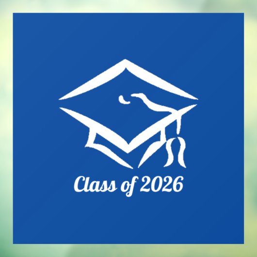 Autocollant Pour Fenêtre Graduation Class of 20?? BLUWHT Customize Year (Feuille 3)