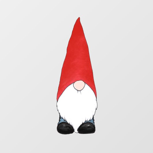 Autocollant Pour Fenêtre Grand Casquette rouge Gnome (Feuille)