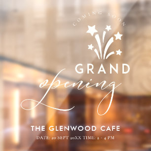 Autocollant Pour Fenêtre Grand feu d'artifice Star White Bientôt