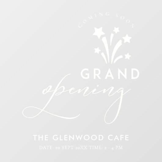 Autocollant Pour Fenêtre Grand feu d'artifice Star White Bientôt (Feuille)