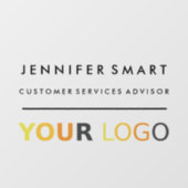 Autocollant Pour Fenêtre Grand nom de l'employé Badnet Magnet Custom Logo P (Feuille)