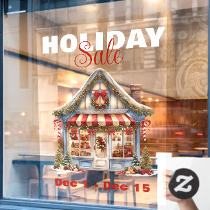AUTOCOLLANT POUR FENÊTRE GRANDE BOUTIQUE DE VACANCES DE NOËL
