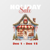 AUTOCOLLANT POUR FENÊTRE GRANDE BOUTIQUE DE VACANCES DE NOËL (Feuille)