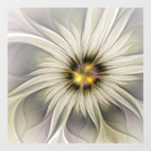 Autocollant Pour Fenêtre Grande Fleur d'ivoire, Abstrait Art Fractal Modern (Feuille)