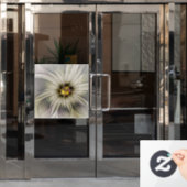 Autocollant Pour Fenêtre Grande Fleur d'ivoire, Abstrait Art Fractal Modern (Porte de bureau)