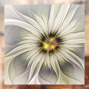 Autocollant Pour Fenêtre Grande fleur d'ivoire, art fractal moderne abstrai