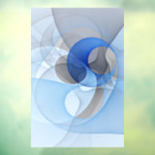 Autocollant Pour Fenêtre Graphique d'art fractal gris bleu Abstrait moderne (Feuille 3)