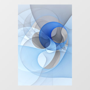 Autocollant Pour Fenêtre Graphique d'art fractal gris bleu Abstrait moderne
