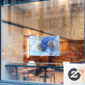 Autocollant Pour Fenêtre Graphique d'art fractal gris bleu Abstrait moderne (Fenêtre de café)