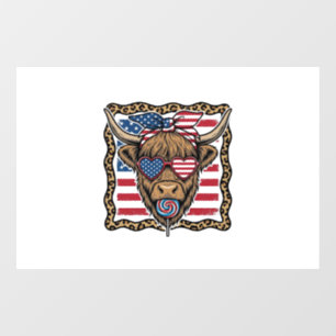Autocollant Pour Fenêtre Graphique de drapeau vintage de vache des Highland