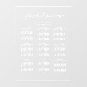 Autocollant Pour Fenêtre Graphique de sièges minimaliste de luxe Texte blan