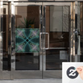 Autocollant Pour Fenêtre Graphique géométrique Turquoise moderne (Porte de bureau)