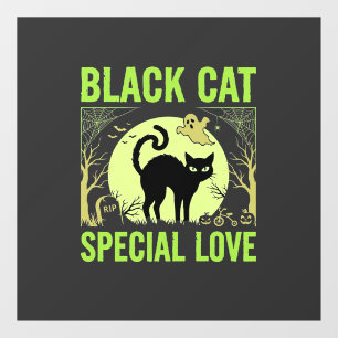 Autocollant Pour Fenêtre Graphisme d'amour spécial chat noir Halloween