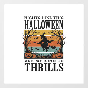 Autocollant Pour Fenêtre Gravure de scène d'épouvante Halloween sorcière vi