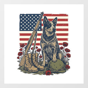 Autocollant Pour Fenêtre Gravure vintage commémorative patriotique Blue Hee