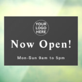 Autocollant Pour Fenêtre Gray Now Open l Heures d'ouverture Logo d'ouvertur (Feuille 3)