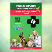 Autocollant Pour Fenêtre Green White Pet Store Sign Dogs, Cats, Birds Vet (Feuille 3)