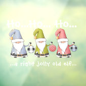 Autocollant Pour Fenêtre Gros elfes de Noël/Gnomes avec ornements (Feuille 3)