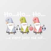 Autocollant Pour Fenêtre Gros elfes de Noël/Gnomes avec ornements (Feuille)