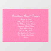 Autocollant Pour Fenêtre Guardian Angel Prière rose (Feuille)