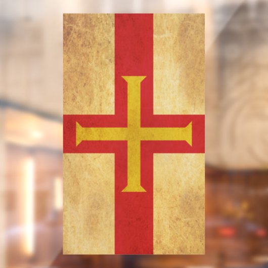 Autocollant Pour Fenêtre Guernesey Drapeau Conception Vintage (Feuille 2)