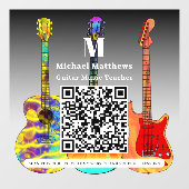 Autocollant Pour Fenêtre Guitare Enseignant leçons de musique Code QR (Feuille)