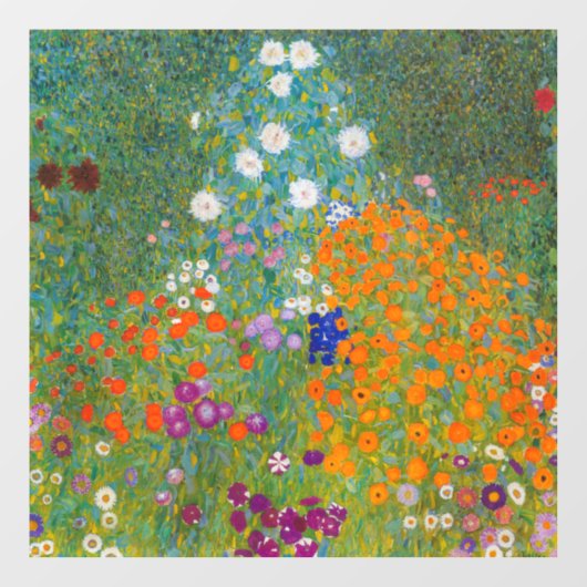 Autocollant Pour Fenêtre Gustav Klimt - Jardin des fleurs (Feuille)
