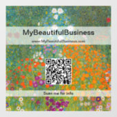 Autocollant Pour Fenêtre Gustav Klimt - Jardin des fleurs Code QR (Feuille)