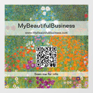 Autocollant Pour Fenêtre Gustav Klimt - Jardin des fleurs Code QR