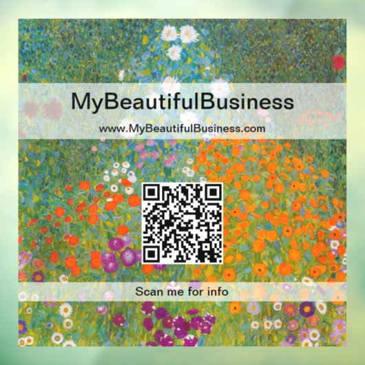 Autocollant Pour Fenêtre Gustav Klimt - Jardin des fleurs Code QR (Feuille 3)