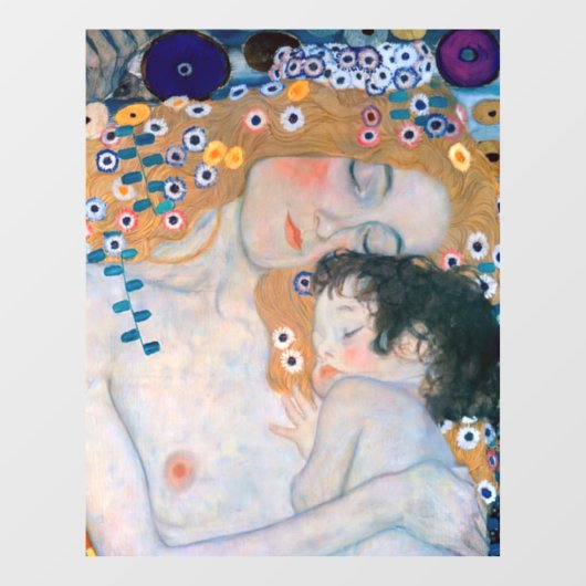 Autocollant Pour Fenêtre Gustav Klimt - Mère et Enfant (Feuille)