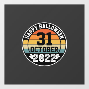 Autocollant Pour Fenêtre Halloween 31 octobre 2022 Coucher de soleil Rétro