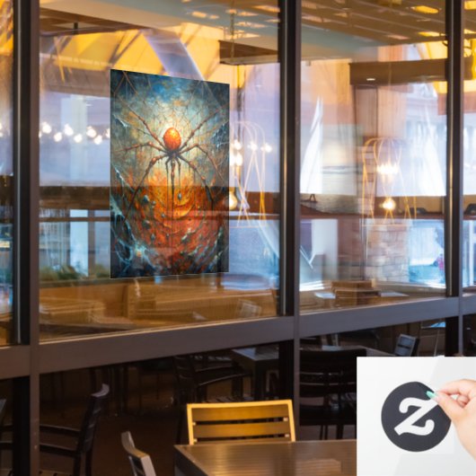 Autocollant Pour Fenêtre Halloween Araignée Clouage de fenêtre (Fenêtre du restaurant)