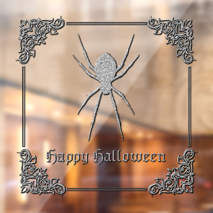 Autocollant Pour Fenêtre Halloween argentée