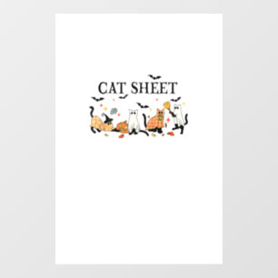 Autocollant Pour Fenêtre Halloween Chats Mignons Feuille En Costume Fantôme