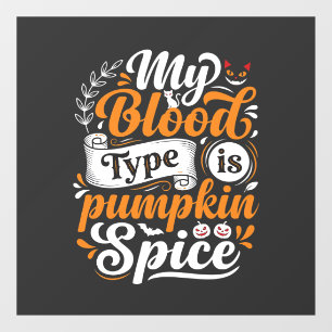 Autocollant Pour Fenêtre Halloween Citrouille Épice Groupe Sanguin Rétro Ty