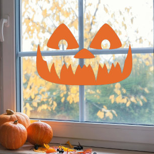Autocollant Pour Fenêtre Halloween Citrouille Visage Vacances Décalage