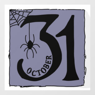 Autocollant Pour Fenêtre Halloween Cool Éffrayant Whimsical TypographiePurp