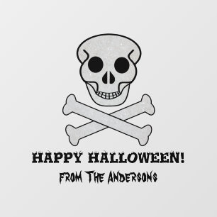 Autocollant Pour Fenêtre Halloween Crâne et os Clou fenêtre