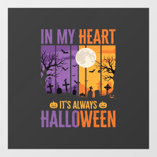 Autocollant Pour Fenêtre Halloween Dans Mon Cœur Cimetière Squelettique