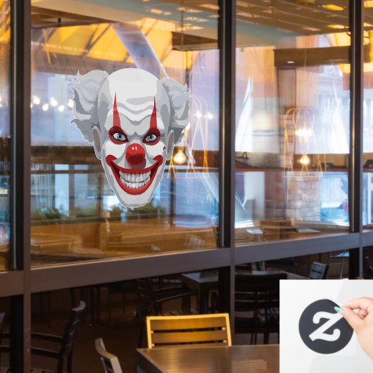 Autocollant Pour Fenêtre Halloween du Carnaval de Clown déplaisant (Fenêtre du restaurant)