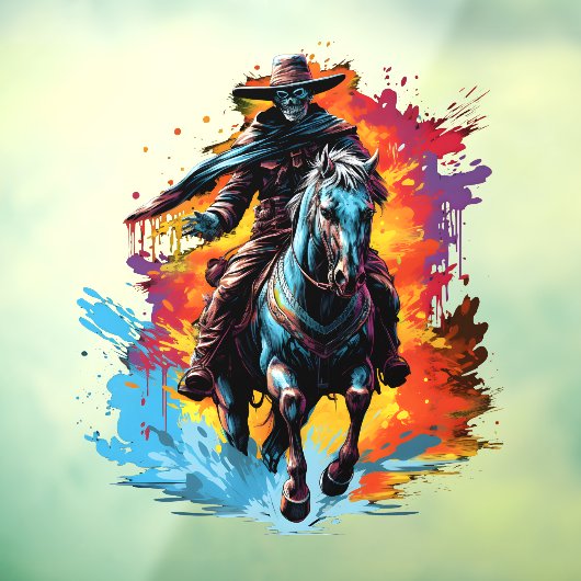 Autocollant Pour Fenêtre Halloween faucheuse sombre style occidental (Feuille 3)