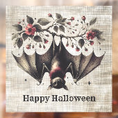 Autocollant Pour Fenêtre Halloween Fleurs roses mal chauve Feuilles verts c (Feuille 2)