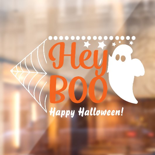 Autocollant Pour Fenêtre Halloween Hey Boo Fantôme (Feuille 2)