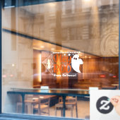 Autocollant Pour Fenêtre Halloween Hey Boo Ghost (Fenêtre de café)