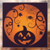 Autocollant Pour Fenêtre Halloween Jack-o'-lantern citrouille visage et ara (Feuille 2)