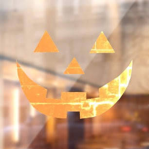 Autocollant Pour Fenêtre Halloween Jack-o'-lantern jaune effrayant